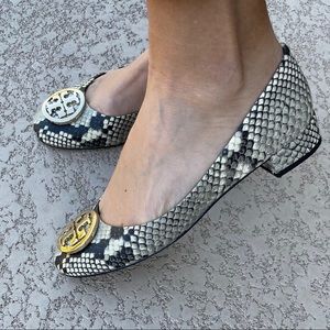 Tory Burch Chelsea Block Heels - Snake Print